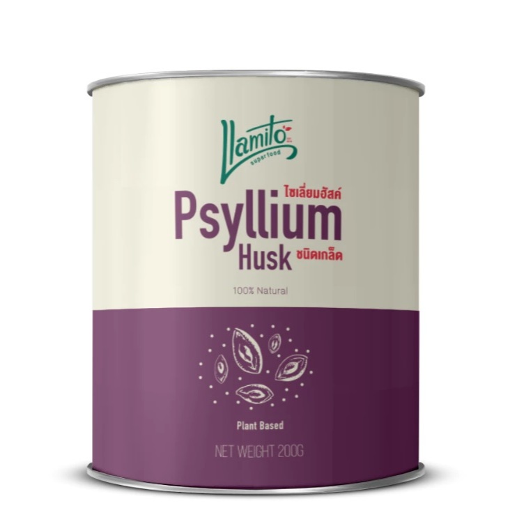Llamito ไซเลี่ยมฮัสค์ (Psyllium Husk Purity 99%) ขนาด 200g ชนิดเกล็ด
