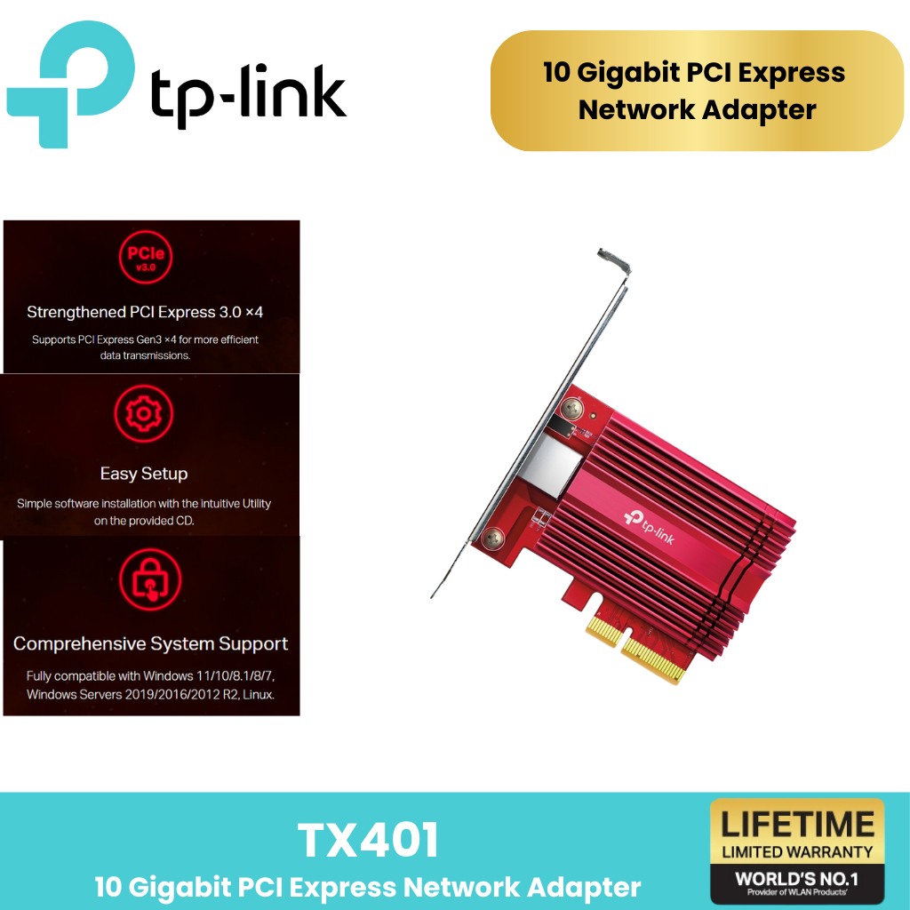 PCIe Lan Card TP-LINK (TX401) 10 Gigabit PCI Express Network Adapter