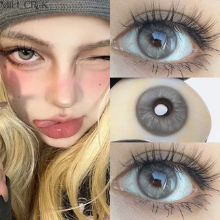 ✅COD [ 0~-8.00 ]MILL CREEK คอนแทคเลนส์ ธรรมชาติ Grey/Green 14.2mm 12 เดือน สําหรับนักเรียน เลนส์บิ๊กอายน่า