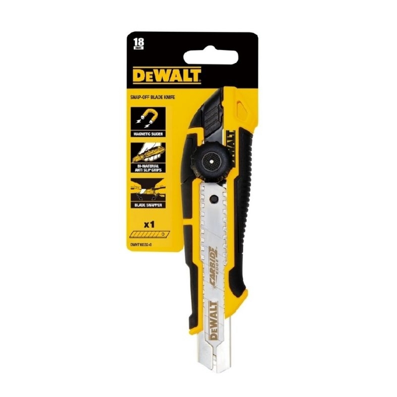 DEWALT DWHT10332-0-30 มีดคัตเตอร์ ขนาด 18 มม. ใบมีด Carbide แข็งแรงกว่าทั่วไป 3 เท่า (ดีวอลท์) DWHT1
