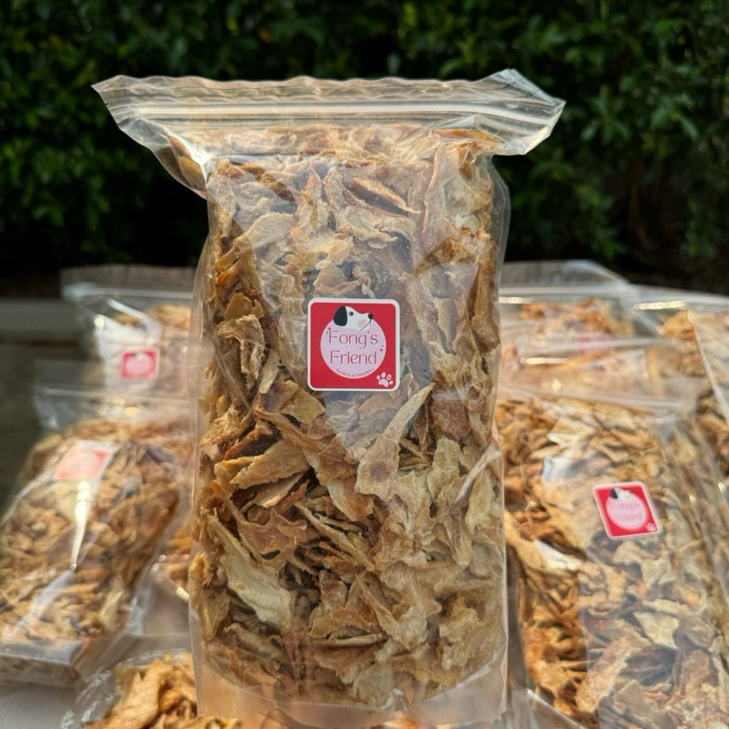 เศษเนื้อจระเข้อบแห้ง อาหารสุนัขและแมว ไม่ปรุงรส โปรตีนสูง ขนาด 300g / 400g