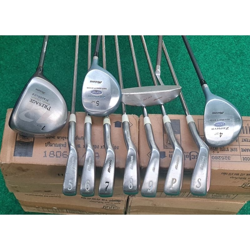 Sale 10.10:ไม้กอล์ฟมือสอง  ชุดกอล์ฟสตรี Mizuno ก้านเหล็ก มือสอง  (ไม่มีถุง)