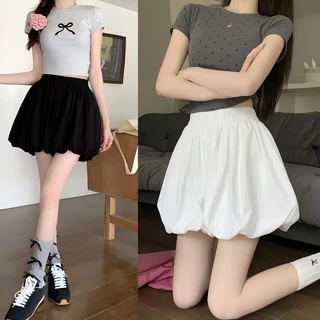 🌸Swift Bra🌸กระโปรงสั้นทรงบอลลูนผู้หญิง🎈กางเกงขาสั้น Y2k Skirt pants เอวสูง มีซักใน มีกระเป๋า
