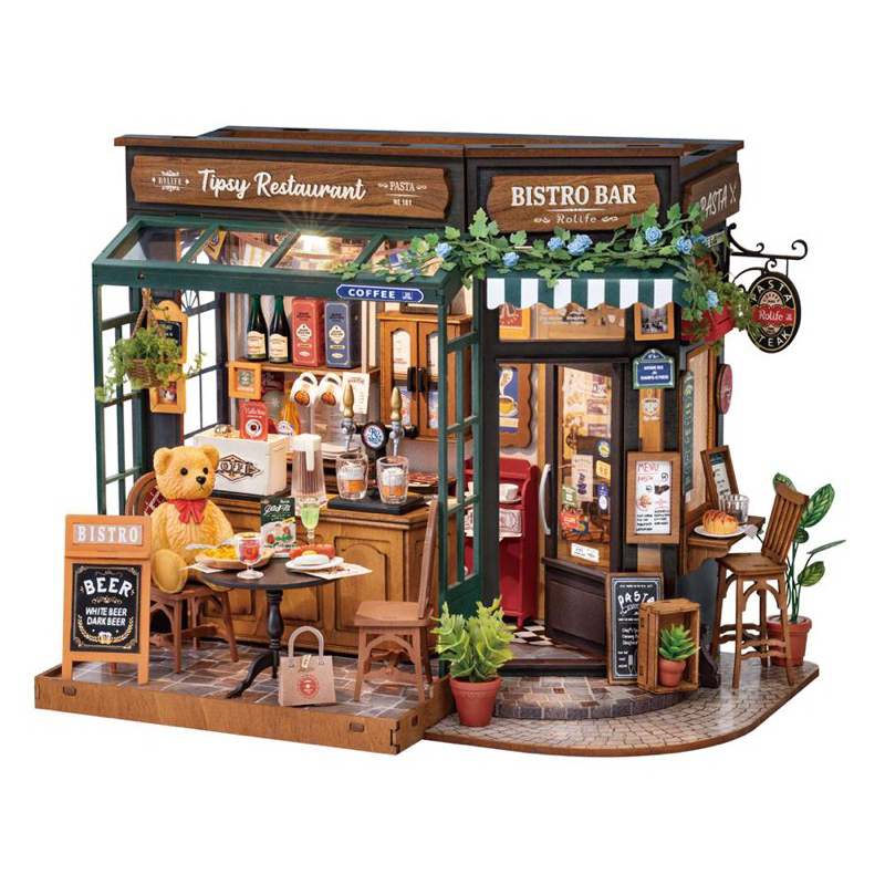 โมเดล Rolife Tipsy Restaurant House DIY Miniature House Kit DG167  English version [พร้อมส่ง]