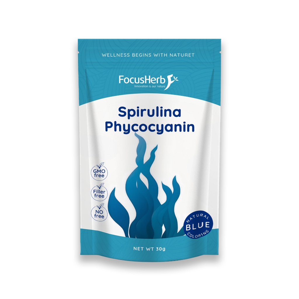ผงสาหร่าย ผงสไปรูลิน่าสีฟ้า60g/150g ( Blue Spirulina Powder ) วัตถุดิบ 100%
