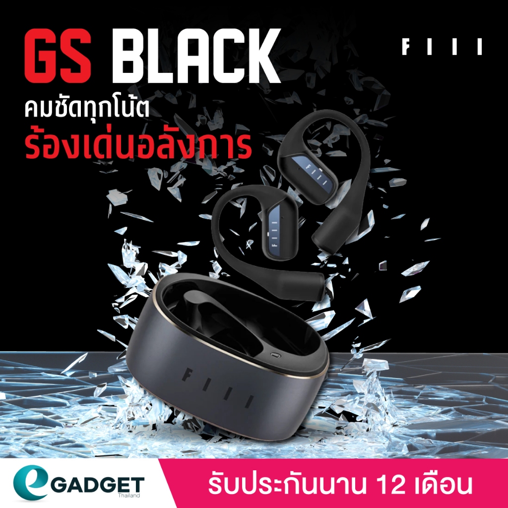 (ประกันศูนย์ไทย1ปี) FIIL GS BLACK Open-Ear หูฟังบลูทูธ BT5.3 หูฟังไร้สาย fiil True Wireless Hi-Res