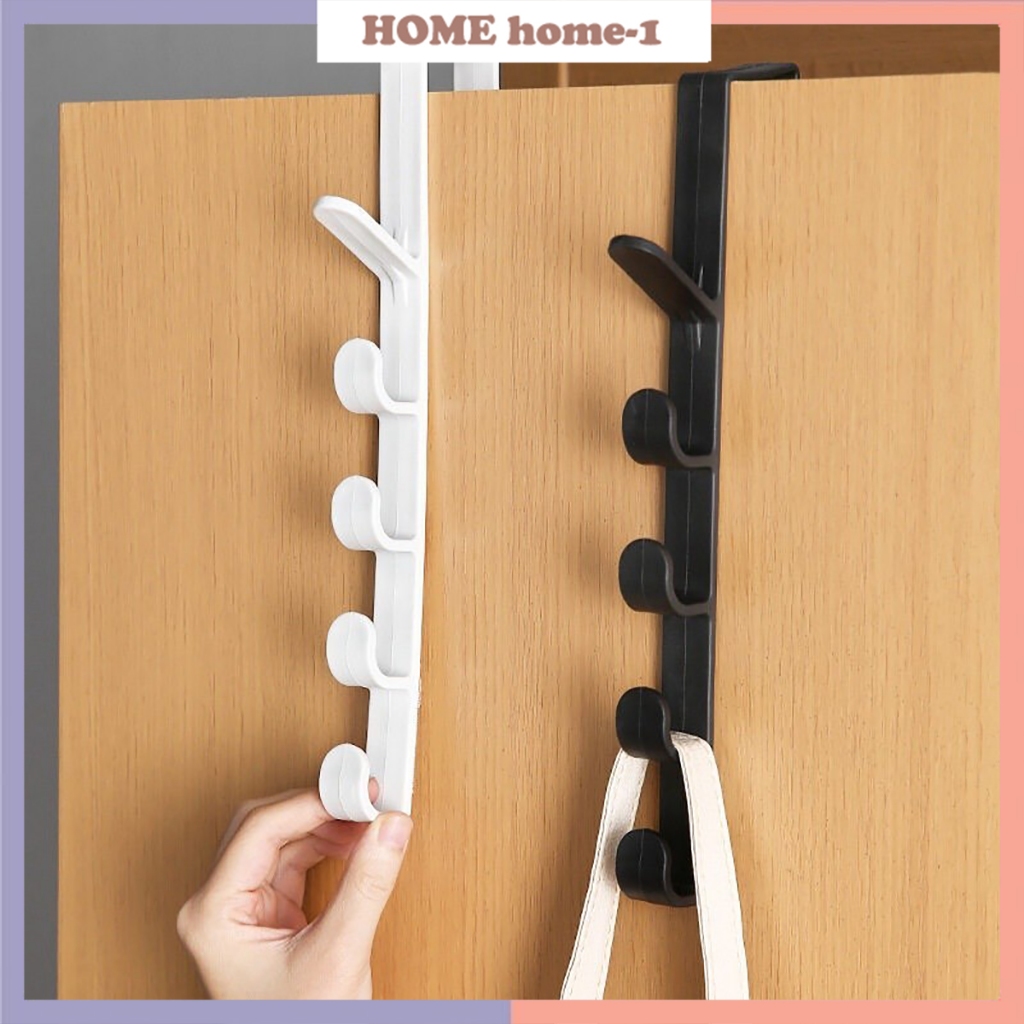 ประหยัดพื้นที่ ที่แขวนของหลังประตู ตะขอแขวนประตู ที่แขวนของ5ช่อง