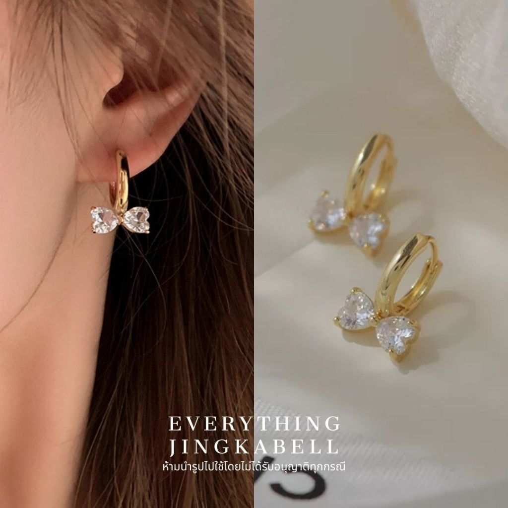 พร้อมส่ง ต่างหูก้านเงิน 𝑆𝑖𝑙𝑣𝑒𝑟 92.5% ตัวเรือนทองแดง ชุบหนา ต่างหูห่วงสีทอง