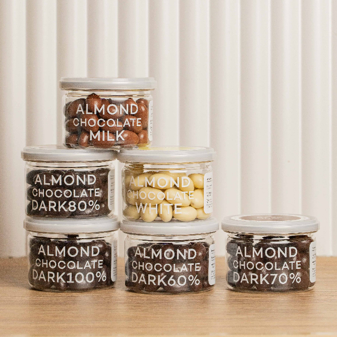 SQUARE2 Almond Chocolate (1 Can) อัลมอนด์เคลือบช็อกโกแลตพรีเมี่ยม (1 กระปุก)