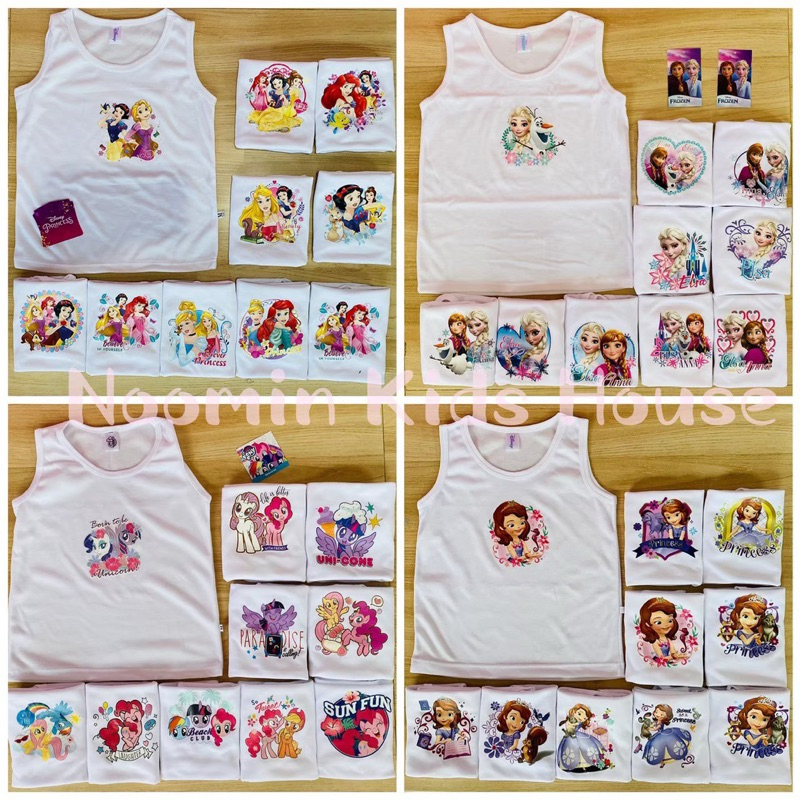 เสื้อกล้ามเต็มตัว เด็กหญิง ลายการ์ตูน ลิขสิทธ์แท้  (1ตัว)