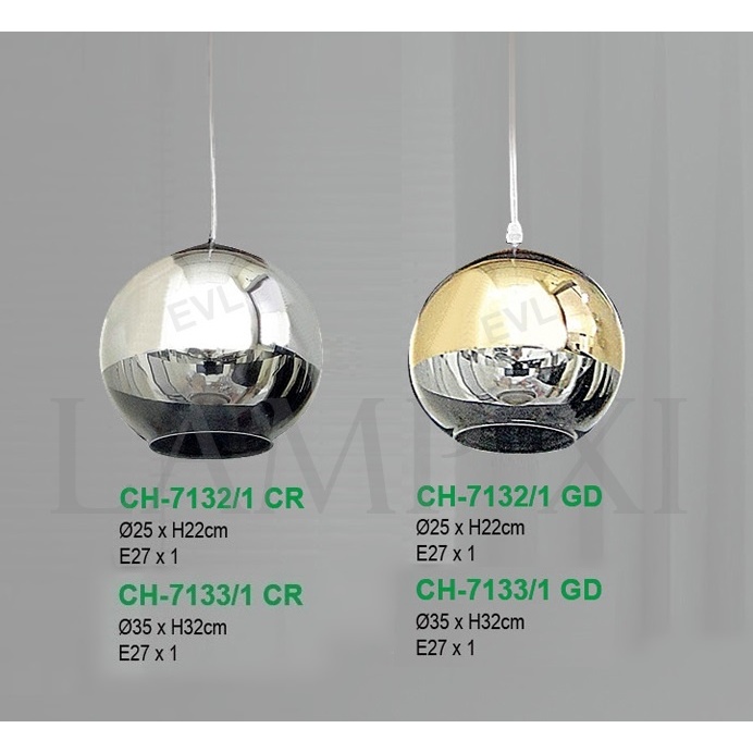 โคมไฟห้อยเพดาน CH-7132/1 CH-7133/1 CR/GD