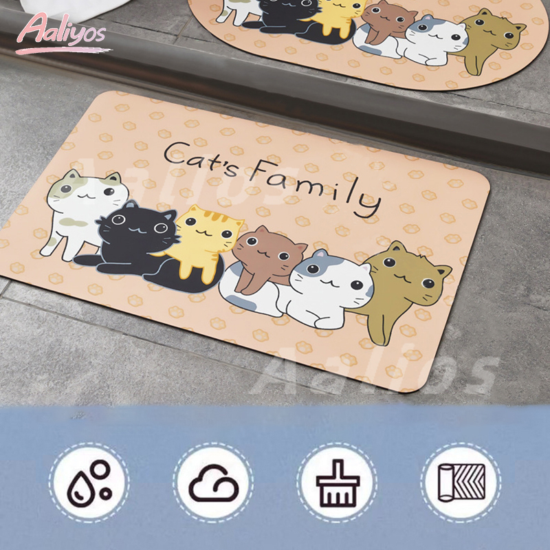 พรมเช็ดเท้า ขนแน่นหนานุ่ม ซับน้ำได้ดี แห้งไว มีจุดกันลื่นด้านล่างพรม พรมเช็ดเท้ากันลื่น 40*60cm