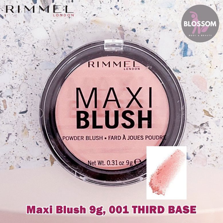 Rimmel London - Maxi Blush 9g, 001 THIRD BASE บลัชออน เนื้อแป้ง บางเบา