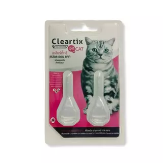 Cleartix 1 แผง (2 หลอด) ผลิตภัณฑ์ป้องกันหมัดและเห็บ ยาหยดกำจัดเห็บหมัด สุนัข แมว
