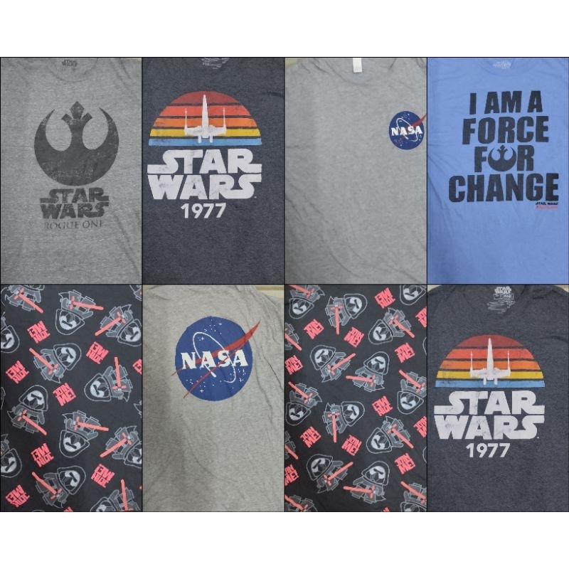 เสื้อ มือสอง Star wars และ NASA เสื้อยืดเกี่ยวกับNASA& STAR WARS