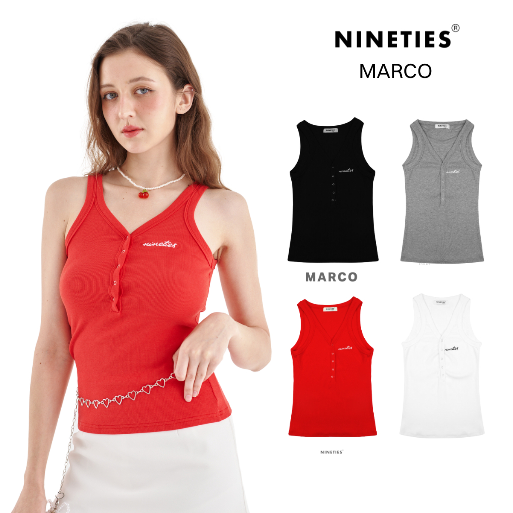 Nineties Design เสื้อกล้ามผ้าร่อง รุ่น Marco (ใส่โค้ด NTDDEC1 ลดสูงสุด 60)