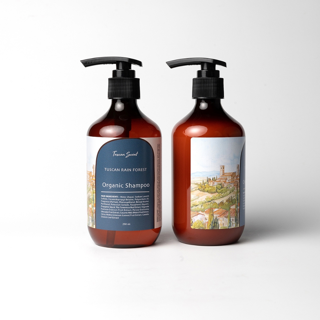 TUSCAN SCENT ORGANIC TUSCAN RAIN FOREST SERIES 300 ml. (Shampoo, Conditioner, Body wash, Body lotion