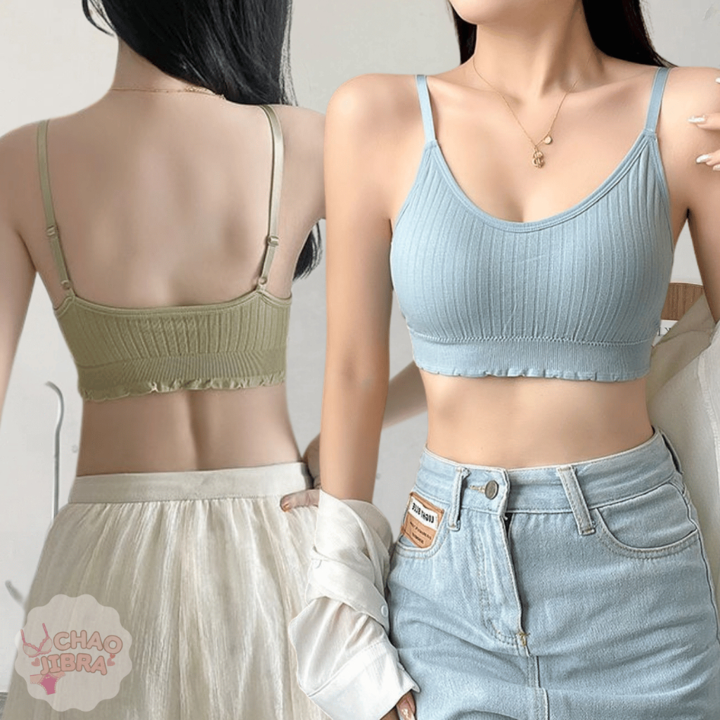 เสื้อสายซับในสายเดี่ยวผู้หญิง B-134 เสื้อสายเดี่ยวครึ่งตัวผ้ายืด สายปรับระดับได้ มีฟองน้ำในตัว พร้อมส่ง