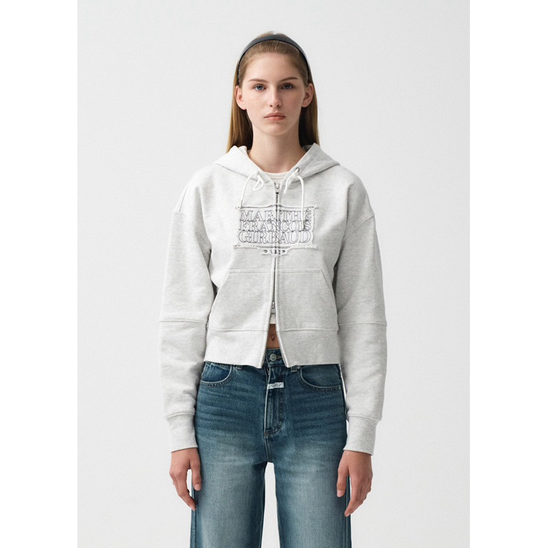 พรี Marithe Francois Girbaud W Classic Logo Crop Hoodie Zipup