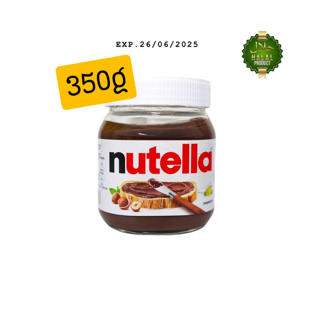 นูเทลล่า Nutella 350 กรัม (ขวด แก้ว) Exp 06/2025