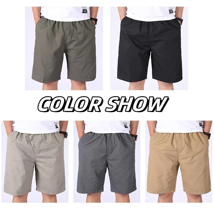 📍2XL-5XL📍กางเกงขาสั้นผู้ชาย ผ้าฝ้าย ขนาดใหญ่ ทรงหลวม ตรงหลวมผ ผ้านุ่มไม่เปลี่ยนรูปทรง คุณภาพดี