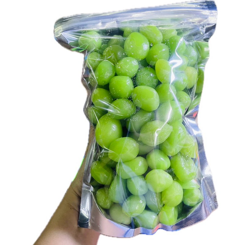 ลูกพีชสีเขียวแช่อิ่ม หวานกรอบกรอบอร่อย น้ำหนัก 500 กรัมราคา 89 บาท