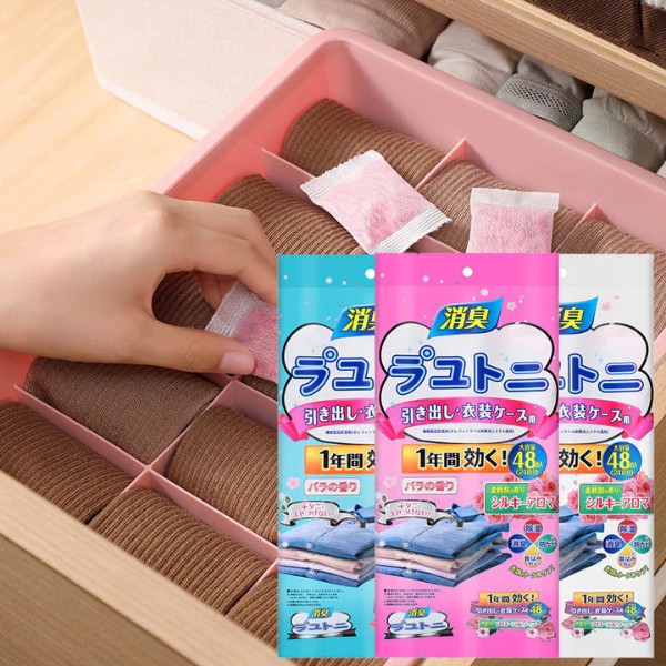 888 ที่ดับกลิ่นตู้เสื้อผ้า ดับกลิ่นอับ ไล่แมลง กลิ่นหอม 1ห่อ48ชิ้น พร้อมส่ง