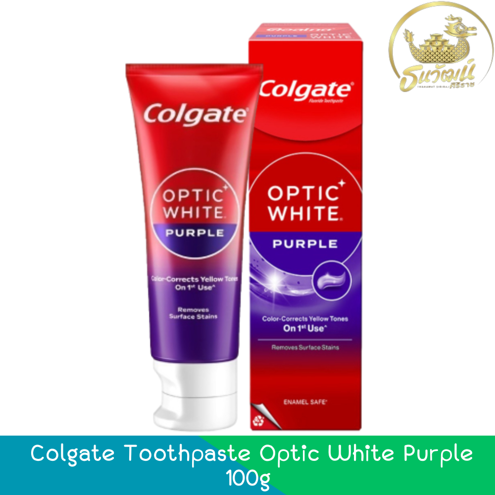 Colgate Toothpaste Optic White Purple 100g คอลเกต ยาสีฟัน อ๊อพติค ไวท์ เพอร์เพิล 100กรัม