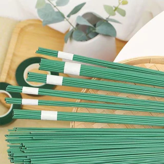 ก้านลวดดอกไม้สีเขียว และฟลอร่าเทป เกสรดอกไม้ประดิษฐ์ DIYดอกไม้วัสดุที่ทําด้วยมือ
