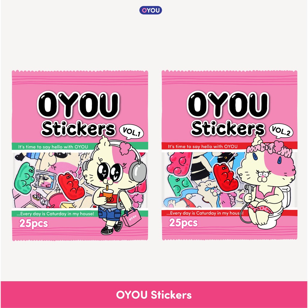 OYOU Sticker สติ๊กเกอร์ Vol.1,2 (25 pcs/pack)
