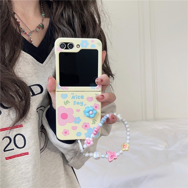 พร้อมส่งจากไทย ! เคสฟลิปลายดอกไม้พาสเทลแสนน่ารัก พร้อมสายคล้องมือ (2009) for Samsung Galaxy Z Flip7 Flip6 Flip5 Flip4/3 ราคา ถูกที่สุด ดีลบีเคเค แกลเลอรีภาพที่ 3