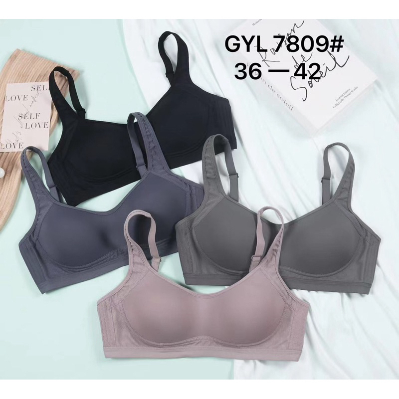 7809 บราทรงใหม่ไซส์ 36-42 บราไร้ห่วงเหล็ก ดันทรง ป้องกันการหย่อนคล้อย ใส่สบาย ระบายอากาศได้ดี ชุดชั้นในสตรีแบบบาง ราคาถูก Shopee Lazada