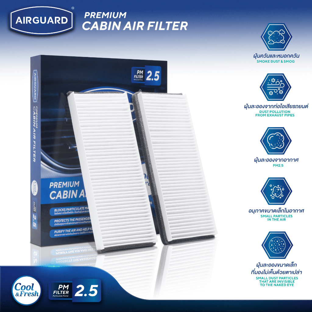 [PM2.5] AIRGUARD กรองแอร์ NISSAN NAVARA D40 2007-2013