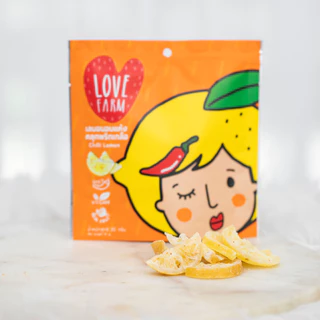 เลิฟฟาร์ม (LOVEFARM) - เลมอนอบแห้งพริกเกลือ 30 กรัม ผลไม้อบแห้ง