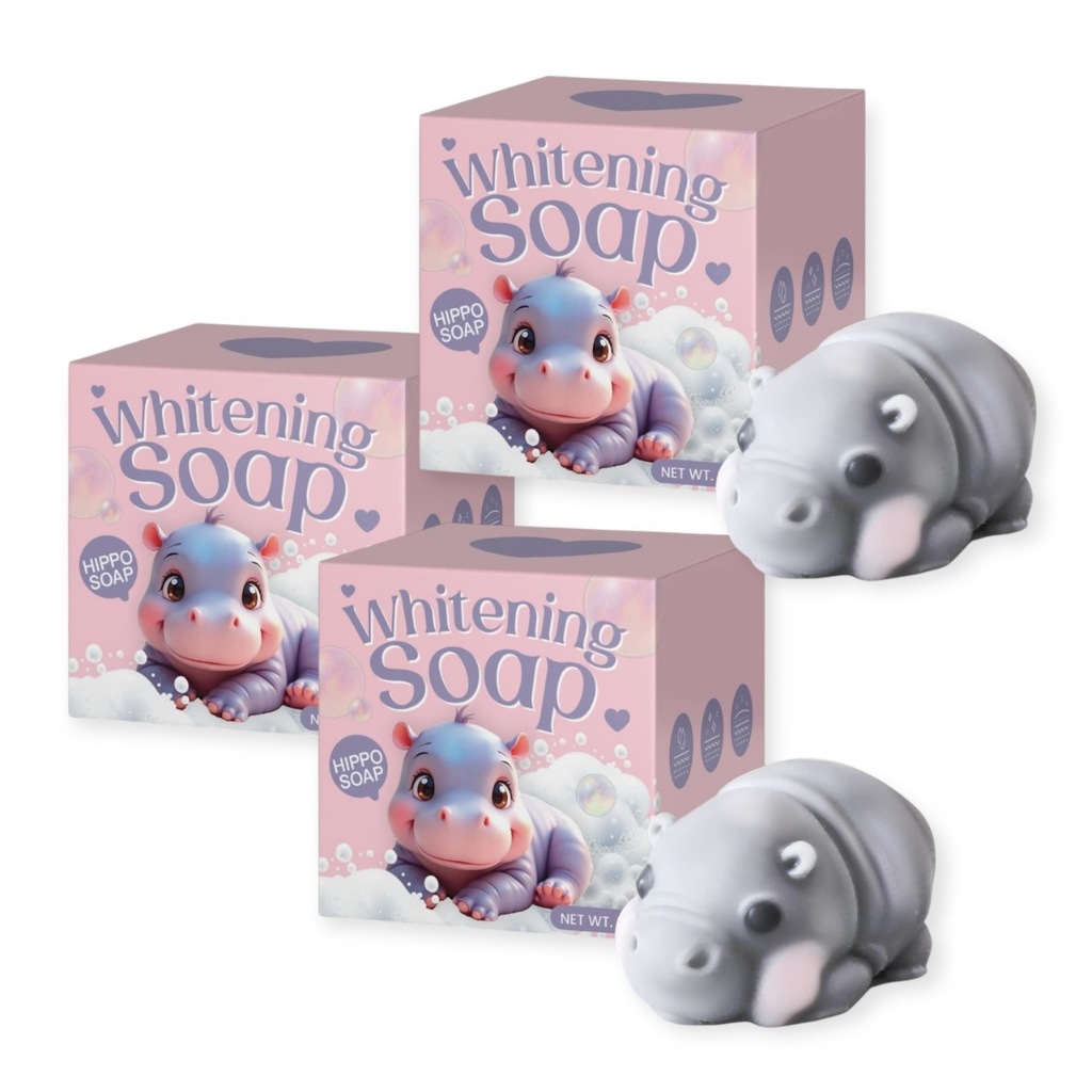 3 ก้อน 100 สบู่ล้างหน้าหมูเด้ง สูตรอ่อนโอน สบู่หน้าใส