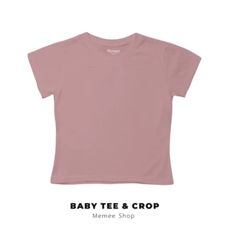 Memee ~ เสื้อยืดผ้าคอตตอน Baby Tee (สีพื้นไม่มีลาย)เสื้อผู้หญิง
