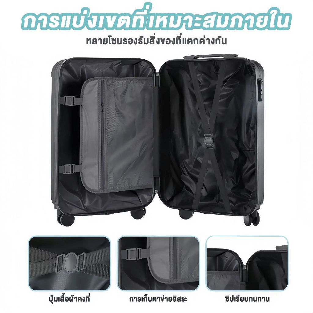 กระเป๋าเดินทาง ULIKE Luggage 20นิ้ว Candy Series รุ่นซิปล็อครหัสได้ วัสดุABS+PC 8ล้อคู่360องศา