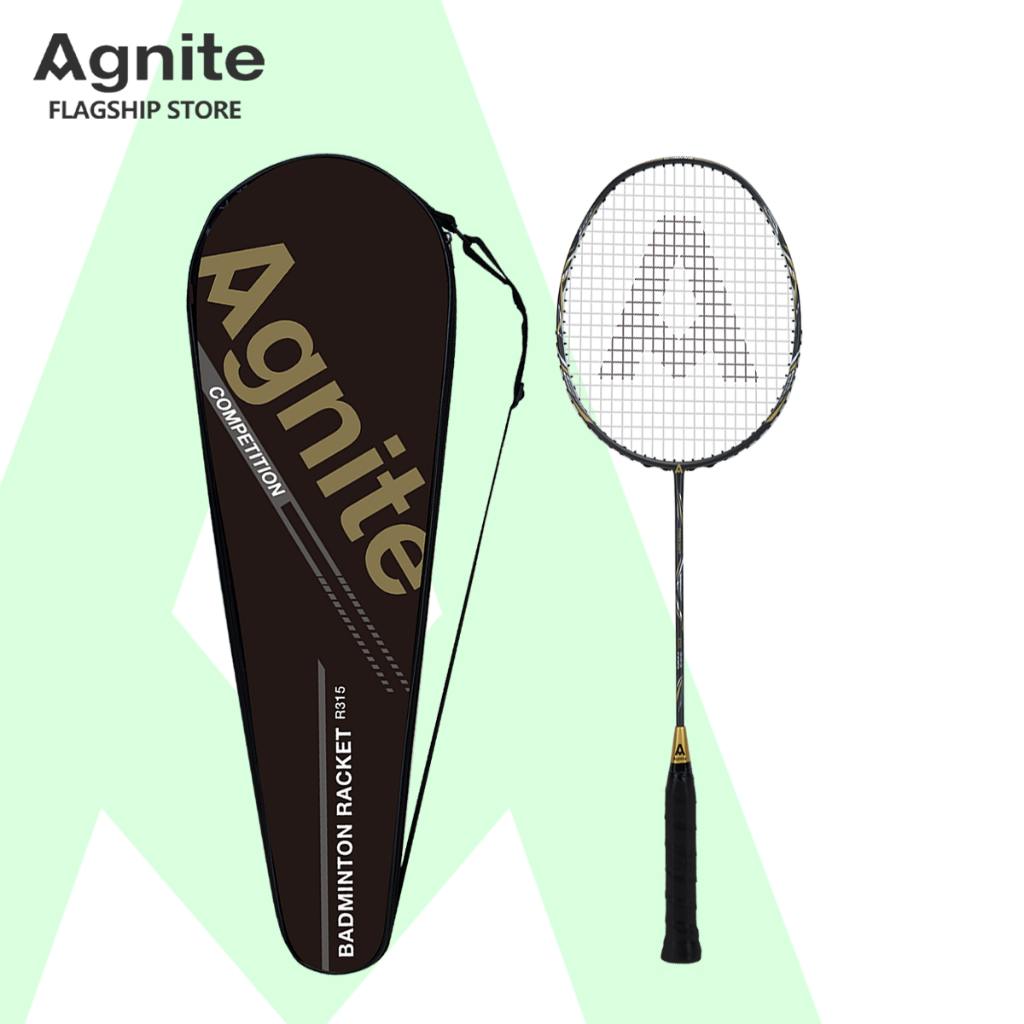 Agnite (ของแถมฟรี) ไม้แบด ไม้แบดมินตัน พร้อมกระเป๋า ด้ามแข็งแรง ทนทาน ที่จับกันลื่น Badminton racket