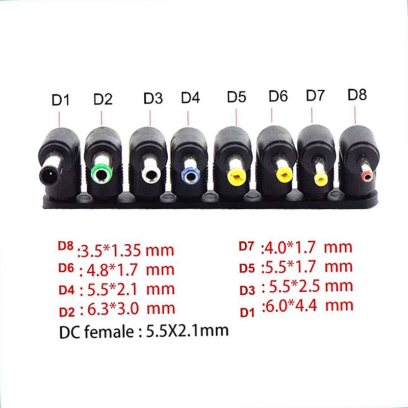 หัวแปลงปลั๊กเชื่อม adapter DC ขนาด 5.5 * 2.1แปลงเป็นขนาดต่างๆ 8 ไซส์