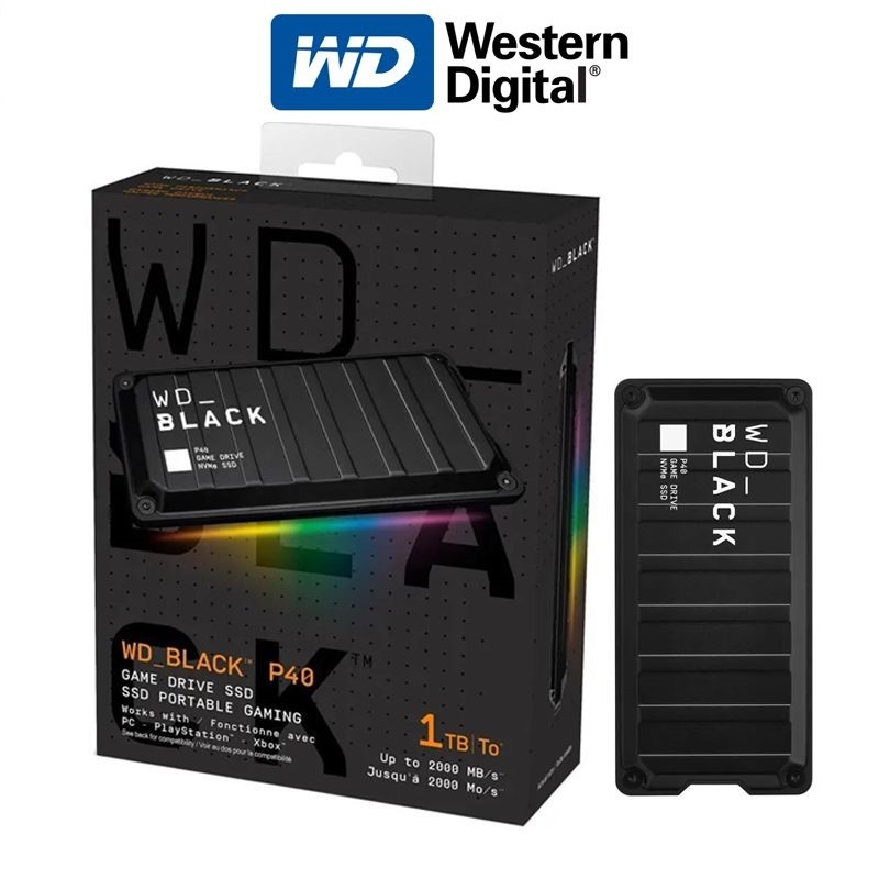 PORTABLE SSD (เอสเอสดีพกพา) WD BLACK P40 GAME DRIVE SSD 500GB 1TB 2TB (WDBAWY0020BBK)