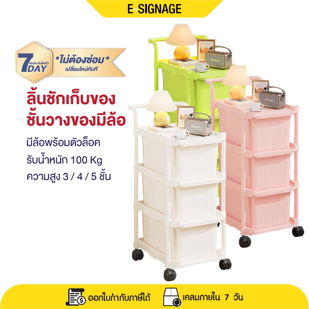 ลิ้นชัก ตู้เสื้อผ้า Muji เก็บของเล่นเด็ก ล้อเข็น เก็บขนม ชั้นวางของ เข็นได้ ชั้นวางมีล้อ อเนกประสงค์ สีขา