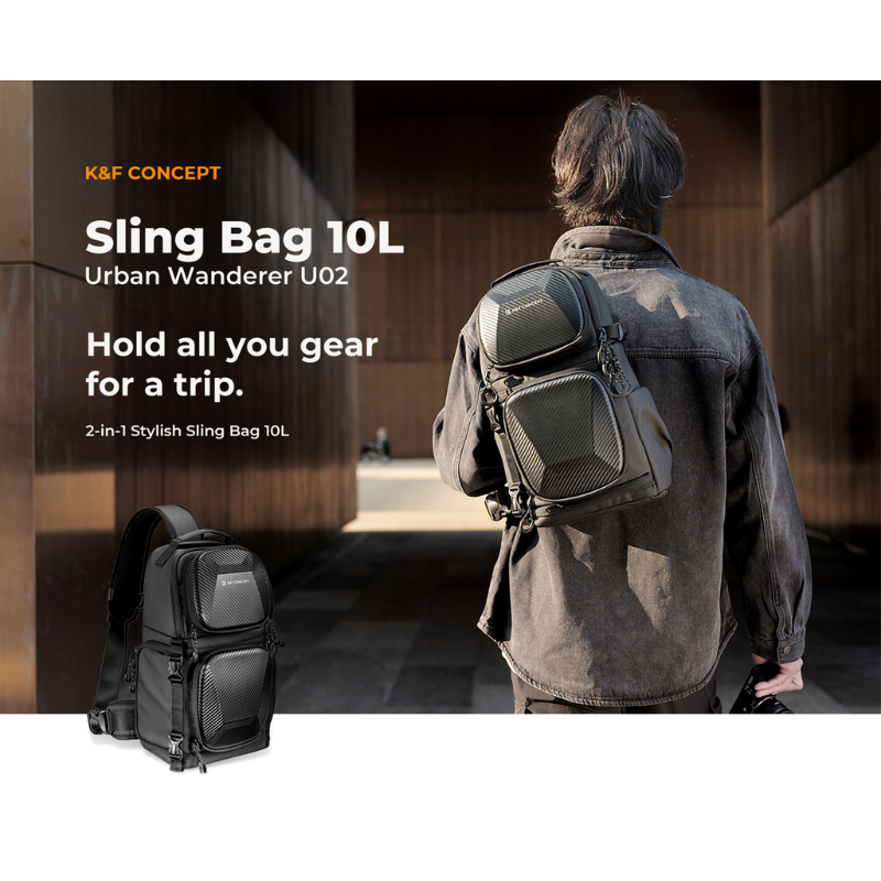 กระเป๋ากล้องสะพายข้าง K&F Urban Wander Sling Bag 10L, EVA Hard Shell (KF13.176)
