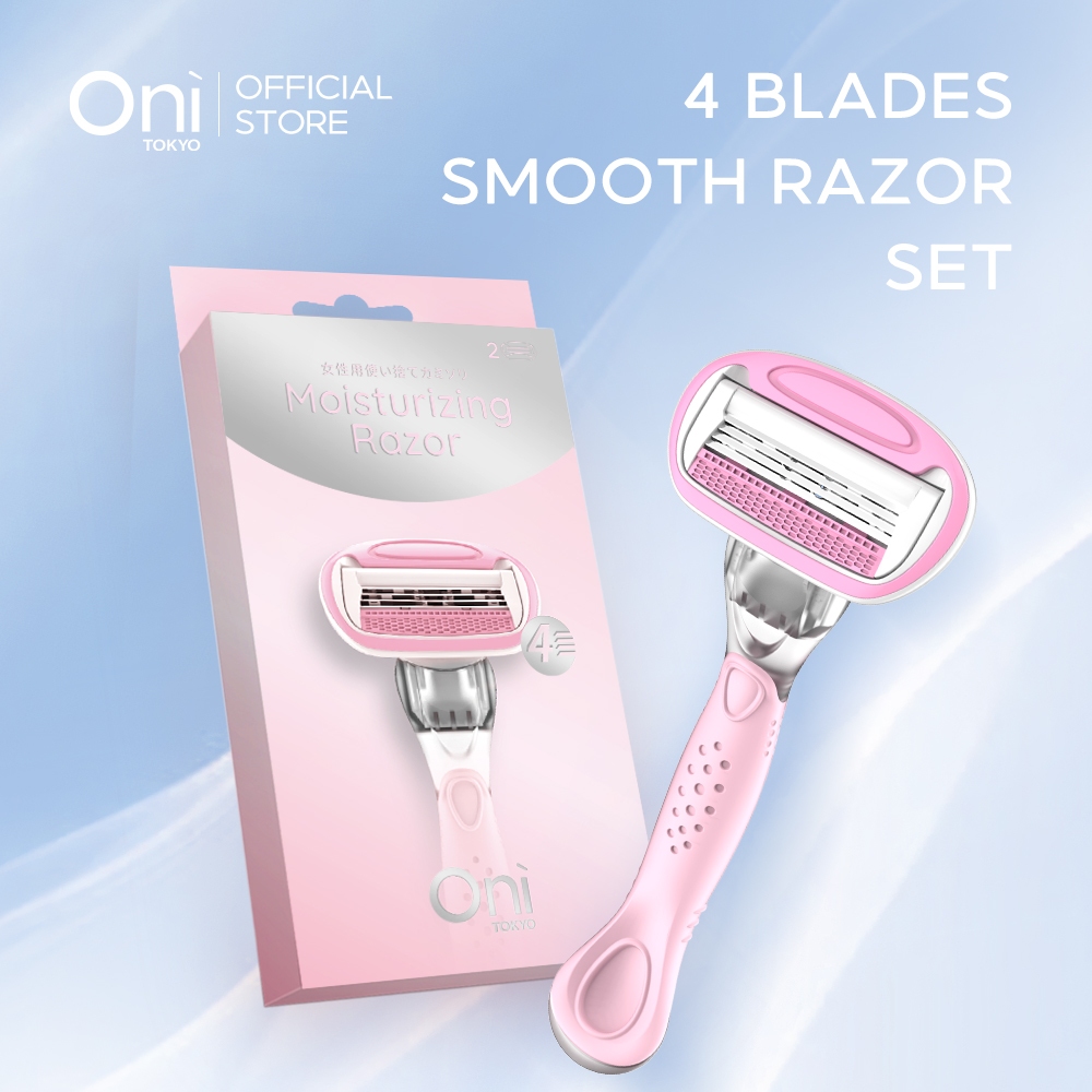 Oni 4 Blades Smooth Razor Set ( 2 Refills）Women's shaving Shaving Eyebrow Razor