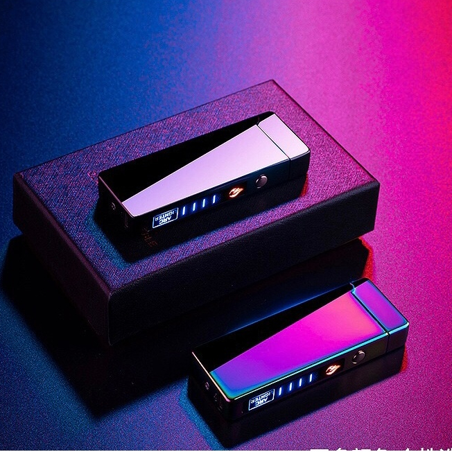 ไฟฟ้าUSB  ไฟฟ้าพลาสม่า อุปกรณ์จุดไฟ เกรดพรีเมียม หน้าจอสัมผัส LED จุดไฟติดแม้มีลม