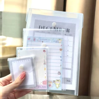 พร้อมส่ง แฟ้มซองเอกสารพลาสติกใสแบบกระดุม ราคา/ชิ้น ขนาด A5/A6/A7/A8 ใส่เก็บรูปถ่าย/การ์ด/เอกสารได้