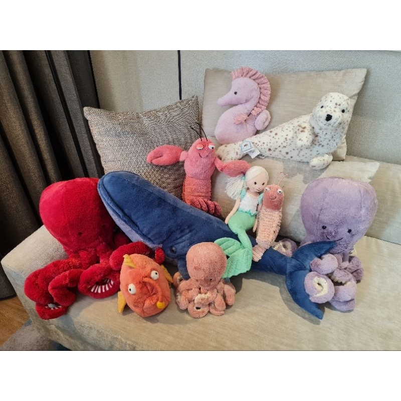 JellyCat - Sea Animal - ตุ๊กตา Jelly Cat London ตุ๊กตา และ ของเล่น ตุ๊กตาสำหรับเด็กแรกเกิด - Octopus - Whale - Lobster