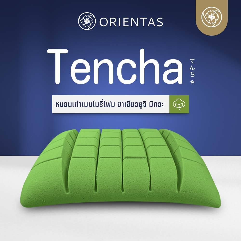 Orientas หมอนเต๋าสลบเหมือด รุ่น Tencha เมมโมรี่โฟม หมอนสุขภาพ ผสมชาเขียว หลับง่ายหลับสนิท ลดปวดลดกรน