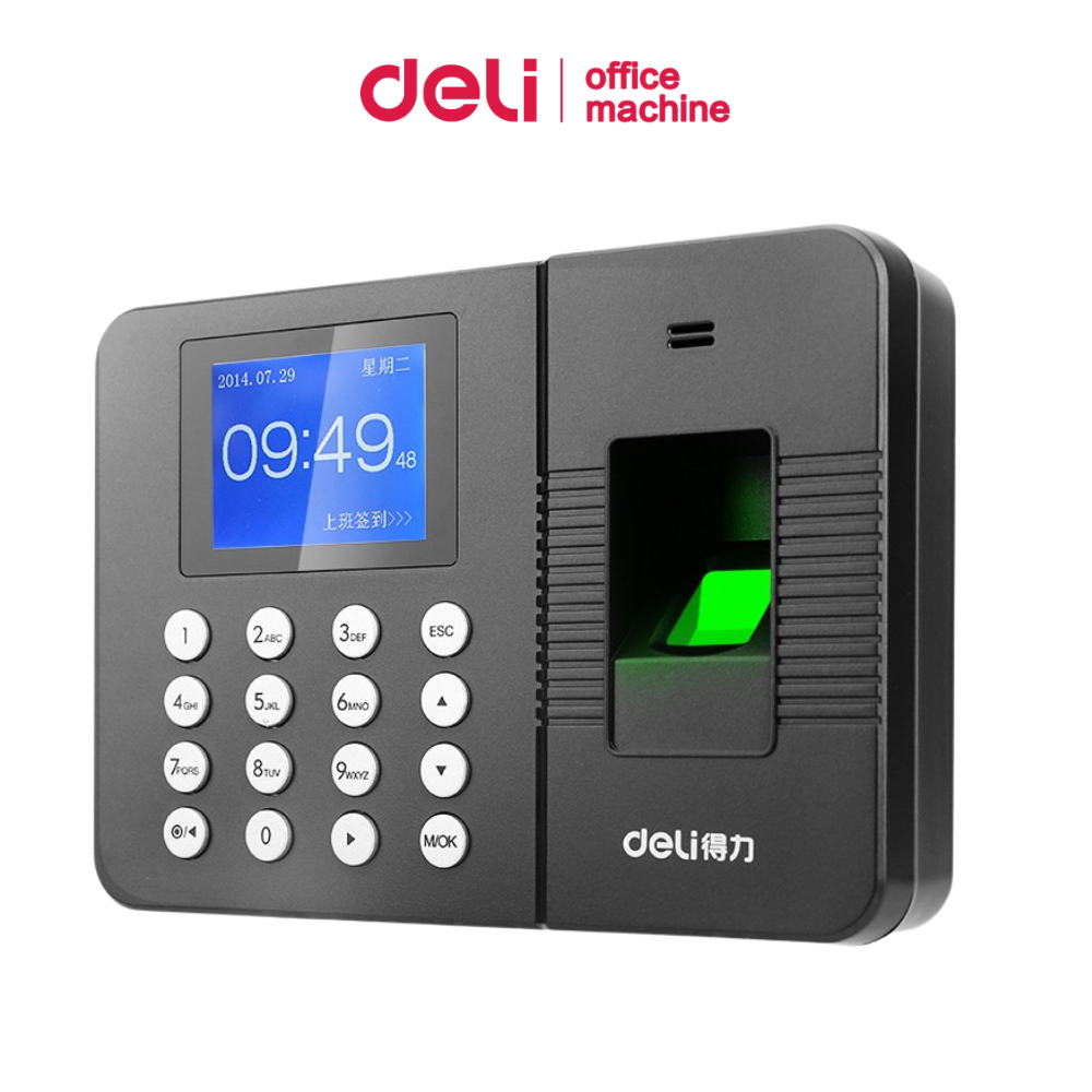 Deli เครื่องสแกนนิ้ว ใส่รหัส ดึงข้อมูลผ่านUSB มีภาษาอังกฤษ/จีน บันทึกเวลาทำงาน Attendance Machine
