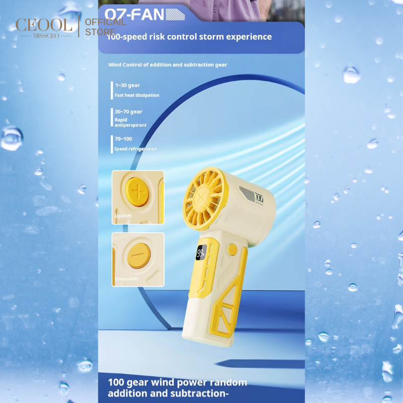 CEOOL พัดลมมือถือ ปรับระดับได้ 100 ระดับ พัดลมพกพา ไม่มีใบมีด ชาร์จใหม่ได้ ใช้งานได้ 20 ชม. - รูปที่ 4