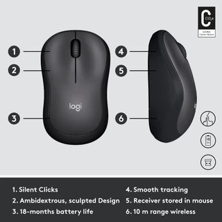 Logitech M220 Silent Wireless Mouse 1000 DPI (เมาส์ไร้สาย เสียงเงียบ)